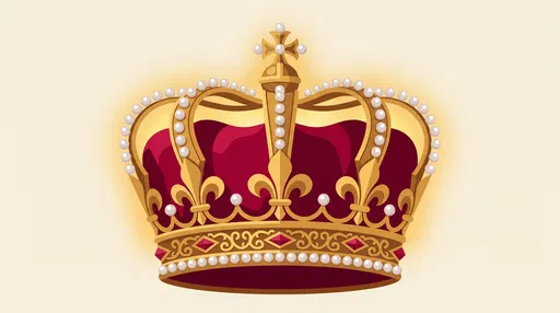 Ornate Gold and Crimson Royal Crown Illustration