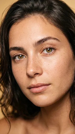 Close-Up Portrait of Freckled Woman