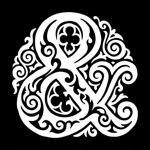 Ornate White Baroque Ampersand Glyph