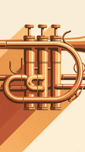 Minimal Graphic Brass Cornet Illustration