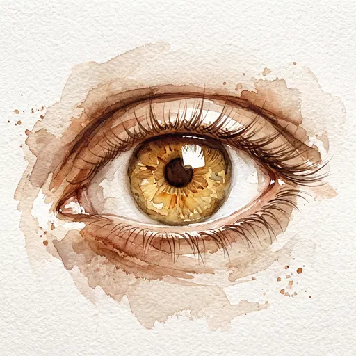 Watercolor Illustration of Light Brown Eye