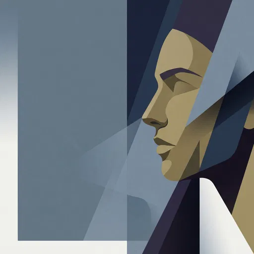 Abstract Geometric Face Profile Illustration