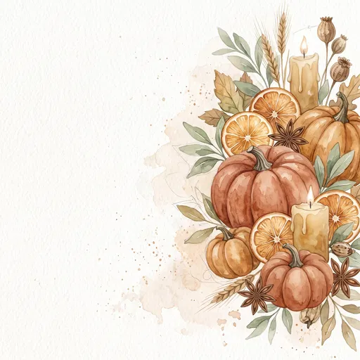 Autumn Harvest Watercolor Arrangement