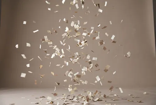 Neutral Gold and Ivory Falling Confetti