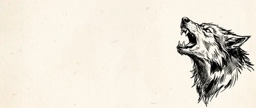 Black Ink Howling Werewolf Illustration