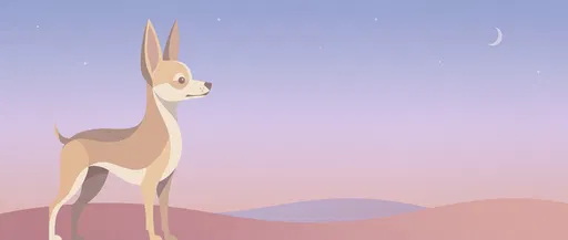 Minimalist Chihuahua Twilight Banner Illustration