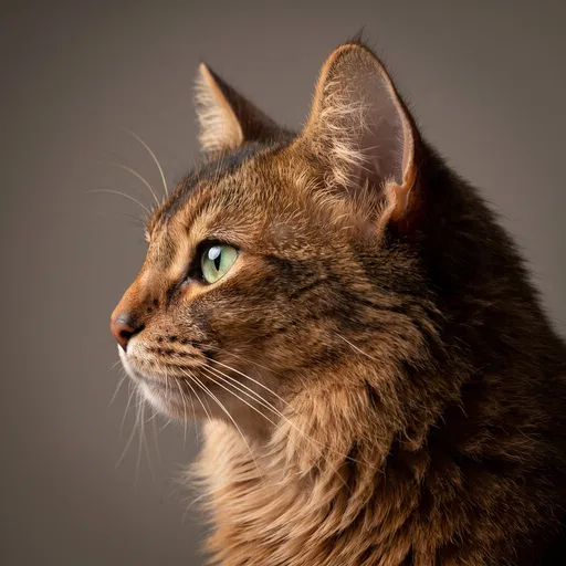 Studio Profile Portrait of Somali Cat
