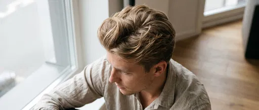 Man With Sandy Blonde Quiff Hairstyle