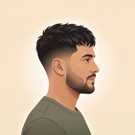 Man Profile With Textured Crop Fade
