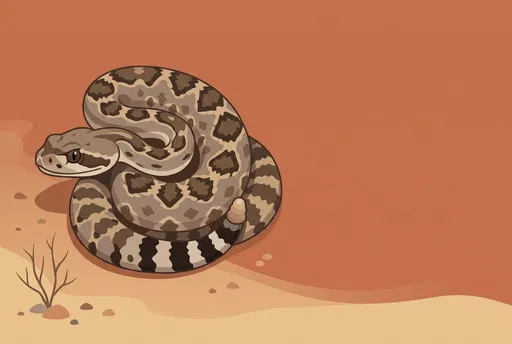 Coiled Rattlesnake Desert Vector Illustration