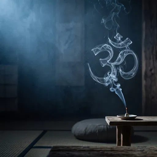 Incense Smoke Forming Om Symbol