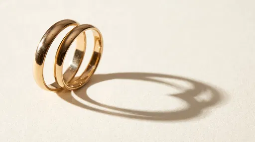 Gold Wedding Bands Casting Heart Shadow
