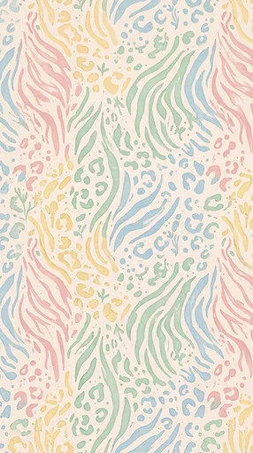Pastel Leopard and Zebra Print Pattern
