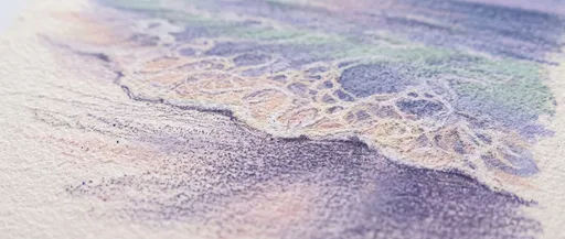Macro Pastel Drawing of Ocean Tide