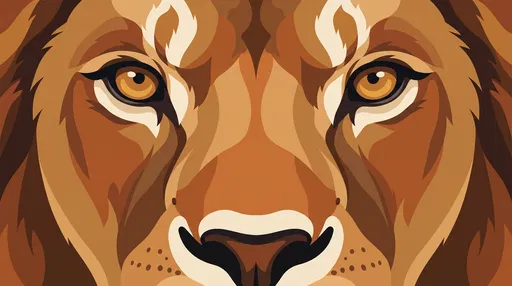 Close-Up Vector Illustration of Lion Eyes