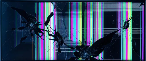 Broken Ultrawide Monitor Screen With Glitches