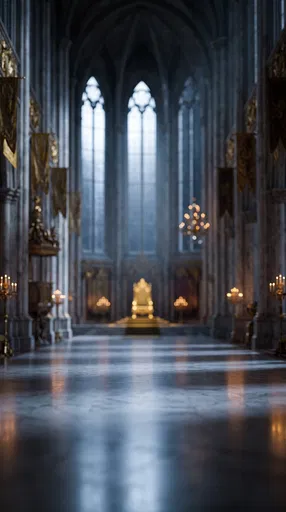 Blurred Gothic Throne Room Background Plate