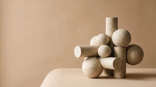Minimalist Speckled Ceramic Geometric Sculpture