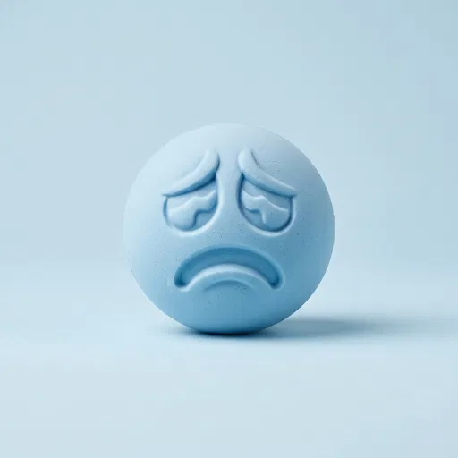 Pale Blue Sad Foam Stress Ball