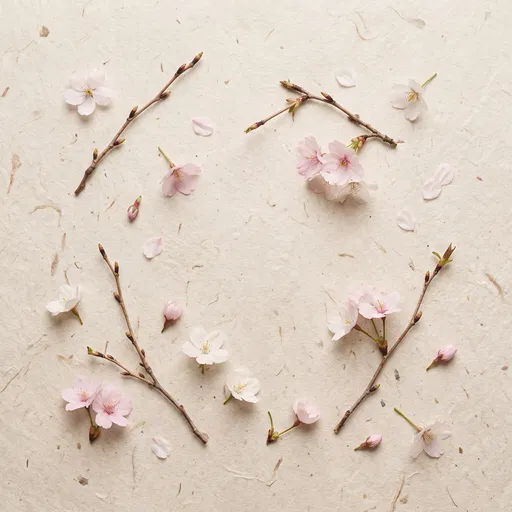 Sakura Blossoms on Handmade Textured Paper