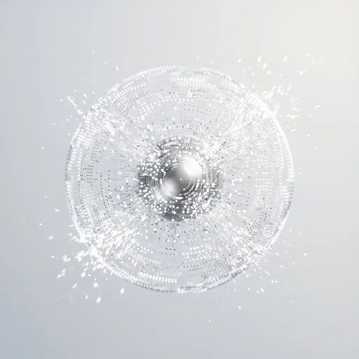 White and Silver Abstract AI Sphere