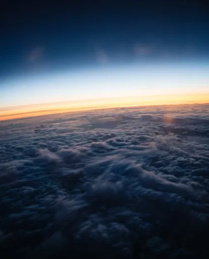 Aerial View Above Twilight Clouds