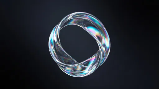 Iridescent Twisted Glass Mobius Loop