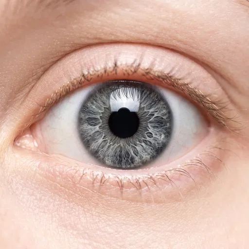 Macro Close-Up of Slate Grey Eye