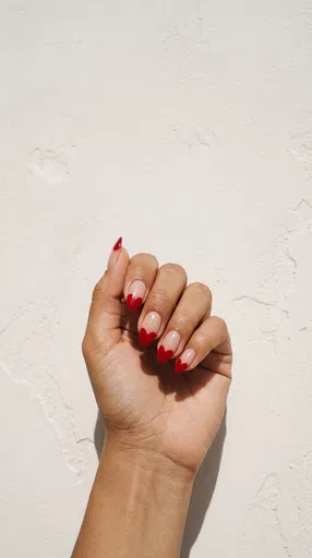 Red Heart French Tip Manicure