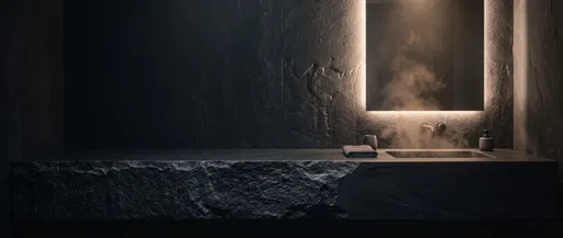 Minimalist Black Stone Spa Vanity