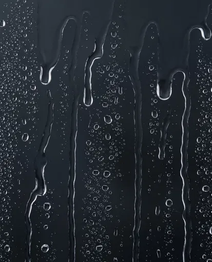 Macro Water Drops on Dark Glass