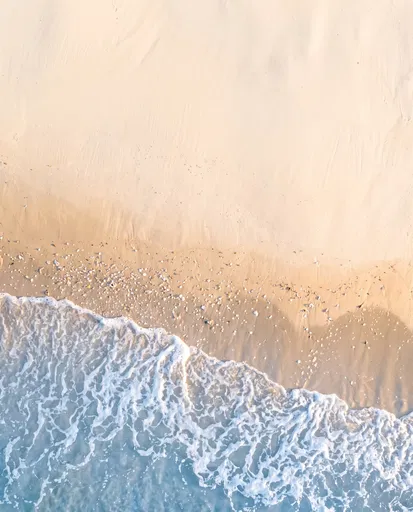 Aerial View of Sandy Beach Shore