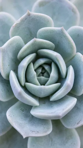 Macro Close-Up of Pale Green Succulent