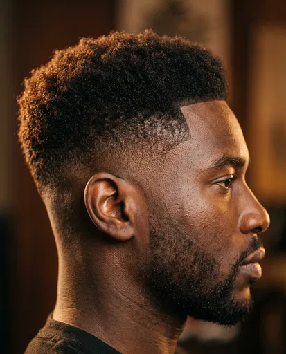 Profile Portrait of Man with Fade Haircut