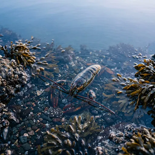 Live Lobster in Rocky Tide Pool
