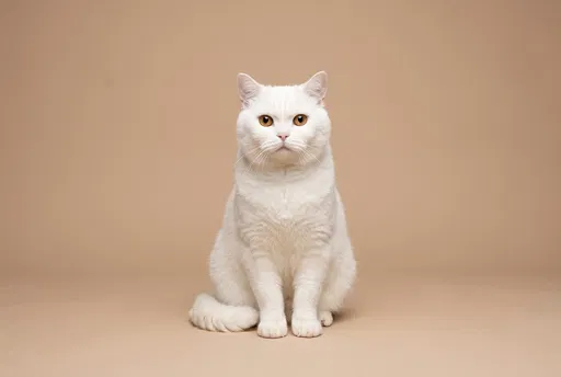 White British Shorthair Cat Studio Portrait