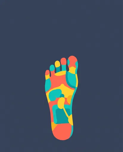 Colorful Foot Reflexology Zones Illustration