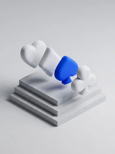 Floating Matte 3D Playing Card Suits
