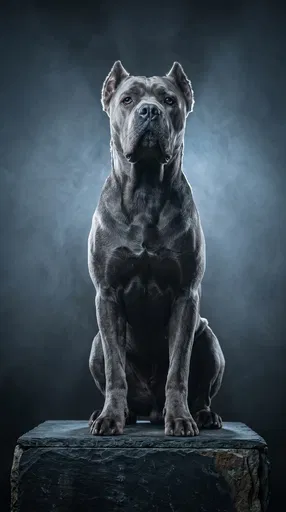Blue-Gray Cane Corso Studio Portrait