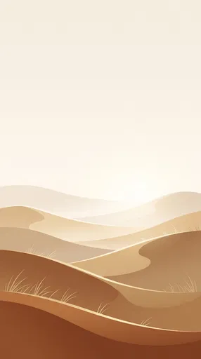 Minimalist Layered Sand Dunes Illustration