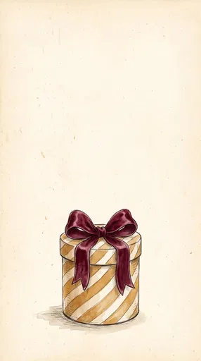 Vintage Striped Cylindrical Gift Box Illustration