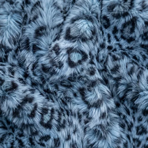 Icy Blue Snow Leopard Faux Fur Texture