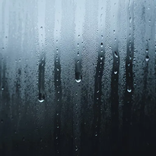 Water Droplets on Fogged Glass Window