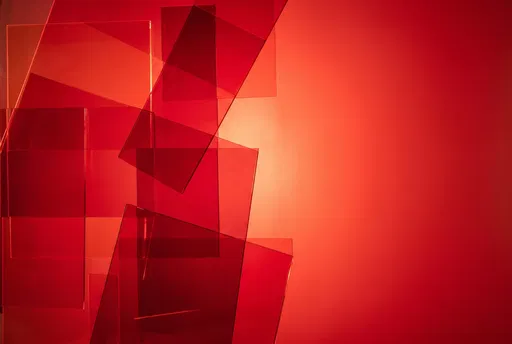 Layered Red Acrylic Panels Abstract Background