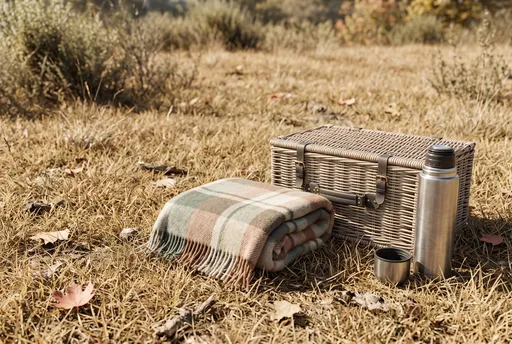 Autumn Picnic Basket and Wool Blanket