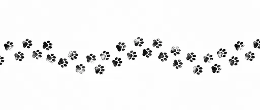Black Ink Cat Paw Print Trail