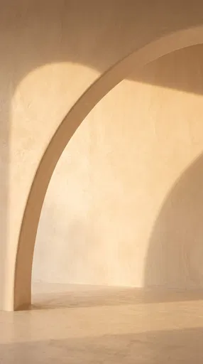 Warm Sunlit Plaster Archway Background