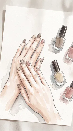 Watercolor Illustration of Manicured Hands