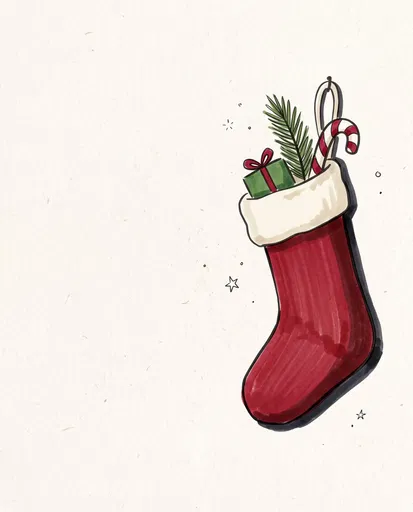 Hand-Drawn Christmas Stocking Marker Illustration