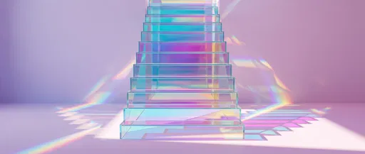 Iridescent Glass Stairs in Pastel Studio